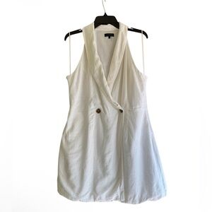1.State Linen Blend Double Breasted Sleeveless Dress size Large Cotton Lined